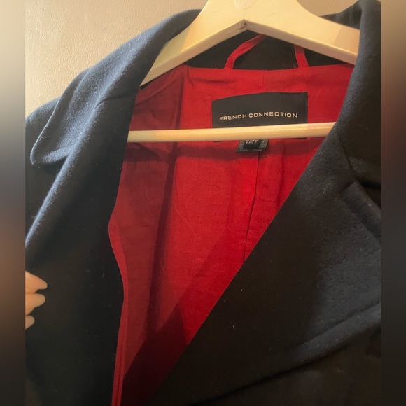 French Connection Double Breasted Navy Peacoat Size 2 wool blend - Picture 7 of 8